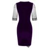Akivide Women's Elegant V Neck Wrap Velvet Dress Sequin Mesh Half Sleeve Irregular Dress Formal Evening Party Midi Dresses view 4