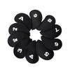 10Pcs Neoprene Black Golf Head Covers for Iron with White Club No. Fit Most Brands view 3