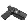 POLE.CRAFT Dermatoglyph Kydex IWB Holster for Glock 17 (Gen 1-5) / Glock 22 Glock 31 (Gen 3-4) - Inside Waistband Concealed Carry Holster - G17 G22 G31 Guns Accessories (Black, Right) view 1