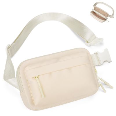 BesTour Fanny Packs for Women Men,Belt Bag,Water-resistant Crossbody Bag with 4 Zipper Pockets,Fashion Waist Packs with Adjustable Strap for Workout/Running/Yoga/Shopping/Hiking,Beige