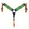 Cheval's International Western Mohair Horse Breast Collar, Handmade Premium Wool & Leather Equestrian Tack, Adjustable, Durable & Comfortable Saddle Breastplate for Horses - Lime Green Pony view 1