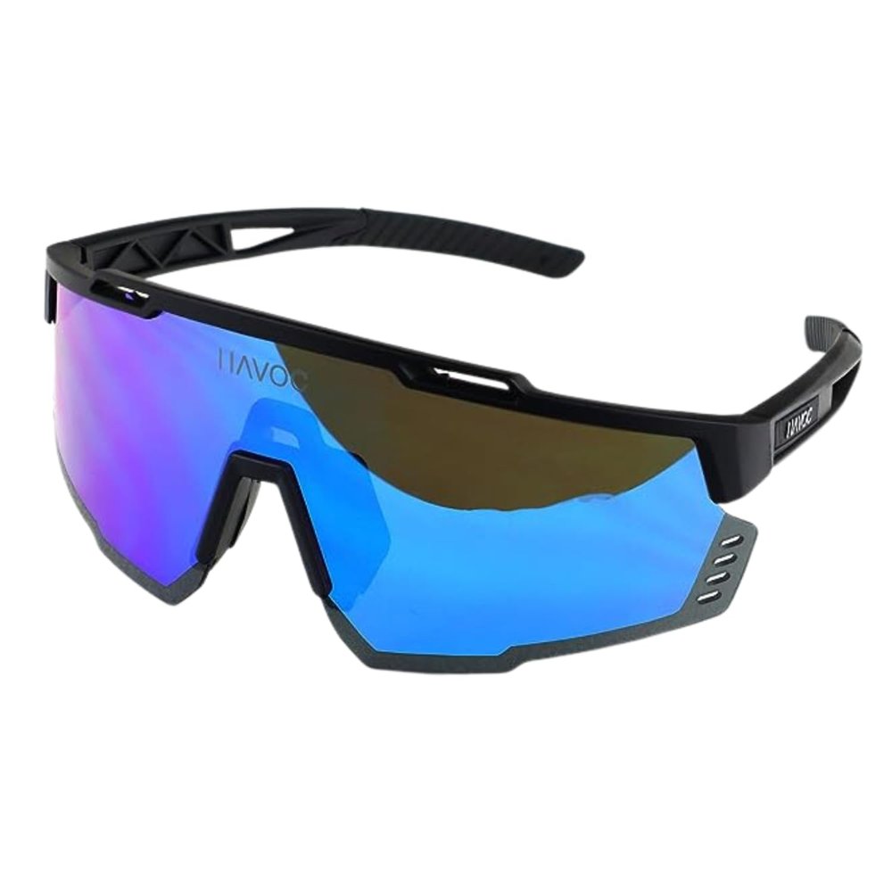 Havoc Racing Reaper Sunglasses - Ansi Z87+ Safety Sunglasses - Tactical-Grade UV400 Protection Anti-Sweat Shades - Blue