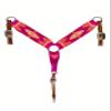 Cheval's International Western Mohair Horse Breast Collar, Handmade Premium Wool & Leather Equestrian Tack, Adjustable, Durable & Comfortable Saddle Breastplate for Horses - Peach/Pink Full view 1
