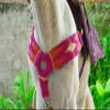 Cheval's International Western Mohair Horse Breast Collar, Handmade Premium Wool & Leather Equestrian Tack, Adjustable, Durable & Comfortable Saddle Breastplate for Horses - Peach/Pink Full view 2