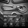 PJYTAC Titanium Carabiner Keychain, Quick Release Heavy Duty Key Chain Bottle Opener Car Keyfob Multipurpose Secure Keyring D Ring for Car Keys view 3