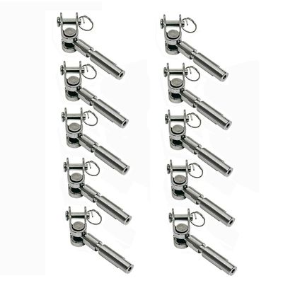 DBMIMPORTERS Marine Boat 3/16" Swageless Cable Wire Railing Toggle Jaw,Stainless Steel, 10Pc
