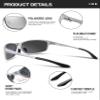 BIRCEN Polarized Mens Sunglasses: UV Protection Sports Shades for Men Women Sport Driving with Al-Mg Frame view 4