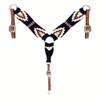 Cheval's International Breast Collar for Horses Western Premium Wool and Leather Handmade Comfortable Equestrian Tack, Durable Equine Supplies - Black Pony view 1
