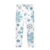 Aflyko Christmas Girls' Leggings Blue Silver Snowflake Star Kids Running Yoga Pants Dance Tights Skinny Stretch Ankle Length Xmas Everyday Wear 6T view 1