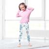 Aflyko Christmas Girls' Leggings Blue Silver Snowflake Star Kids Running Yoga Pants Dance Tights Skinny Stretch Ankle Length Xmas Everyday Wear 6T view 2