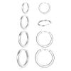 4 Pairs 925 Sterling Silver Hoop Earrings 14K White Gold Plated Small Silver Hoops Cartilage Huggie Earrings for Women Men (6 8 10 12MM) view 1
