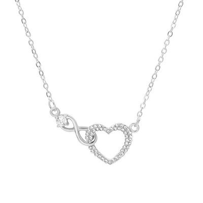 EILEIAC Sparkling Cubic Zirconia Infinity Necklaces for Women,Dainty Gold Adjustable Chain Birthstone Crystals Necklace Anniversary Birthday Jewelry Gifts (S)