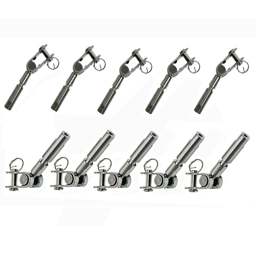 3/16" Stainless Steel Swageless Cable Wire Railing Toggle Jaw Marine Boat,10PCS
