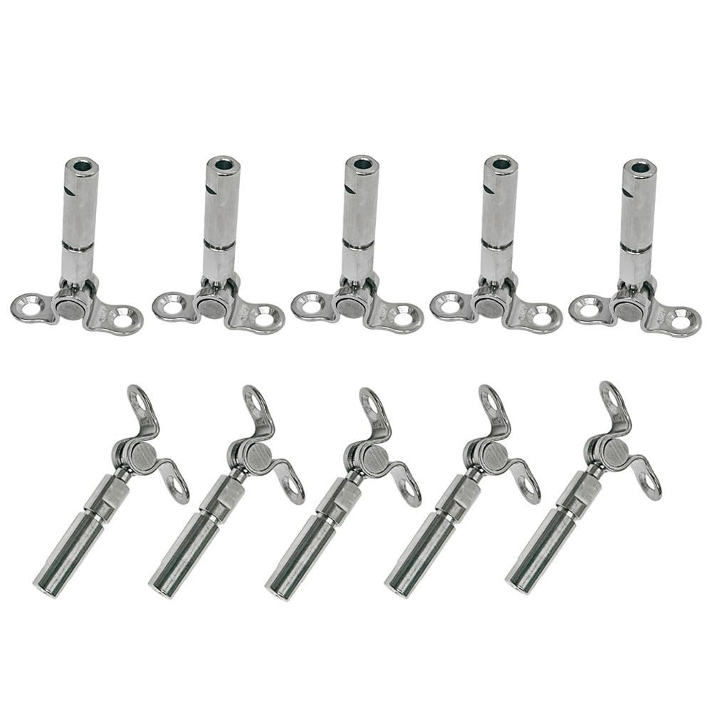 1/8" Stainless Steel Swageless Cable Wire Railing Deck Toggle Marine Boat, 10PCS