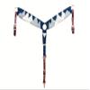 Cheval's International Western Mohair Horse Breast Collar, Handmade Premium Wool & Leather Equestrian Tack, Adjustable, Durable & Comfortable Saddle Breastplate for Horses - Blue/White Full view 1