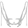 EjszaKod Unisex Cyber Punk Liquid Silver Steel Half Mask | Y2K Luxury irregular Face Chain Cyborg Earring Accessories | Gothic Hollow Metal Mask for Men and Women (Lip Style) view 2
