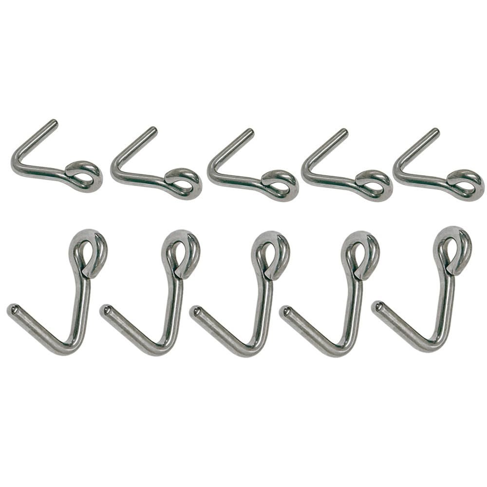 Stainless Steel T316 Marine Boat Downhaul Hook 3/8" Rigging Lifting Hook 10 Pcs