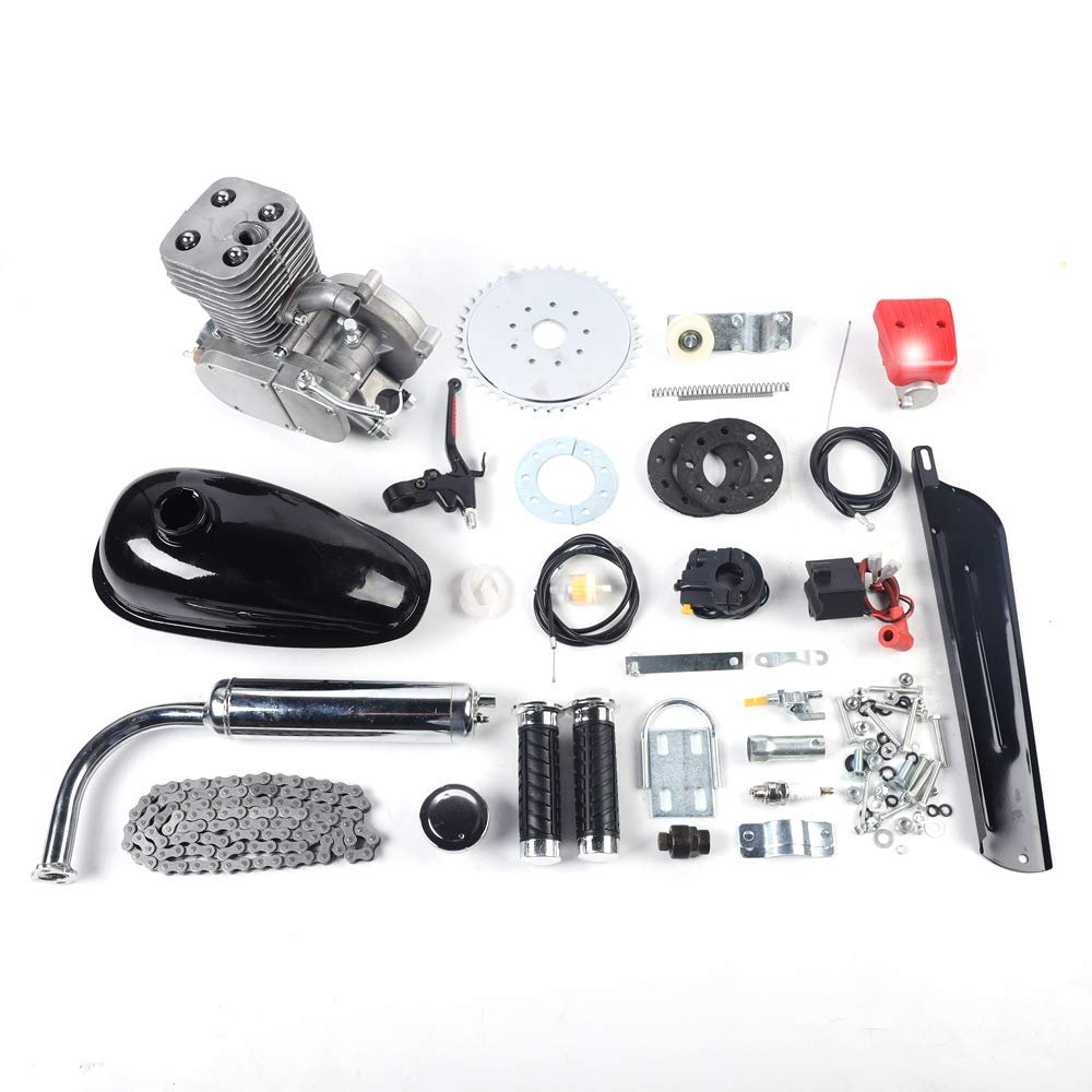 44 Tooth Pedal Cycle Petrol Gas Motor Conversion Kit,100CC 1.9KW Bike Bicycle Sprocket Motorized,2 Stroke Petrol Gas Motor Engine Kits for Most 26" & 28"Bikes (44 Tooth)