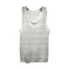 Maiyifu-GJ Men's Crewneck See Through Vest Summer Mesh Hollow Out Breathable Shirts Sleeveless Muscle Sexy Tank Tops (White,XX-Large) view 1