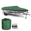 11-27ft Trailerable Boat Covers, 420D Waterproof Oxford Cloth Tear Resistance Personal Watercraft Cover Bass Speedboat V-Shape Jumbo Boat Cover, Green,14to16FT: 530x290cm view 1