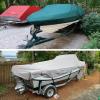 11-27ft Trailerable Boat Covers, 420D Waterproof Oxford Cloth Tear Resistance Personal Watercraft Cover Bass Speedboat V-Shape Jumbo Boat Cover, Green,14to16FT: 530x290cm view 4