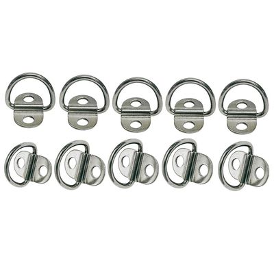 10 Pc Tie Down Anchor Deck Stainless Steel D Ring Anchor Folding Pad Eye 1/4"