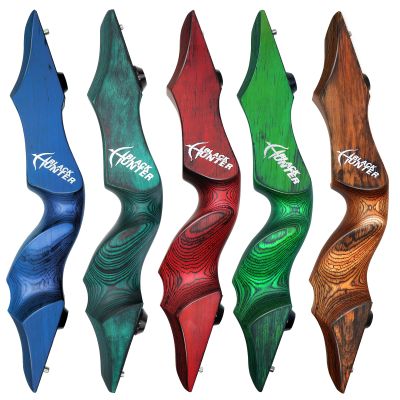 oubert 15 Inch Black Hunter Bow Riser Only Right Hand Archery Bow Riser for Takedown Recurve Bow Longbow Replacement Riser (Red)