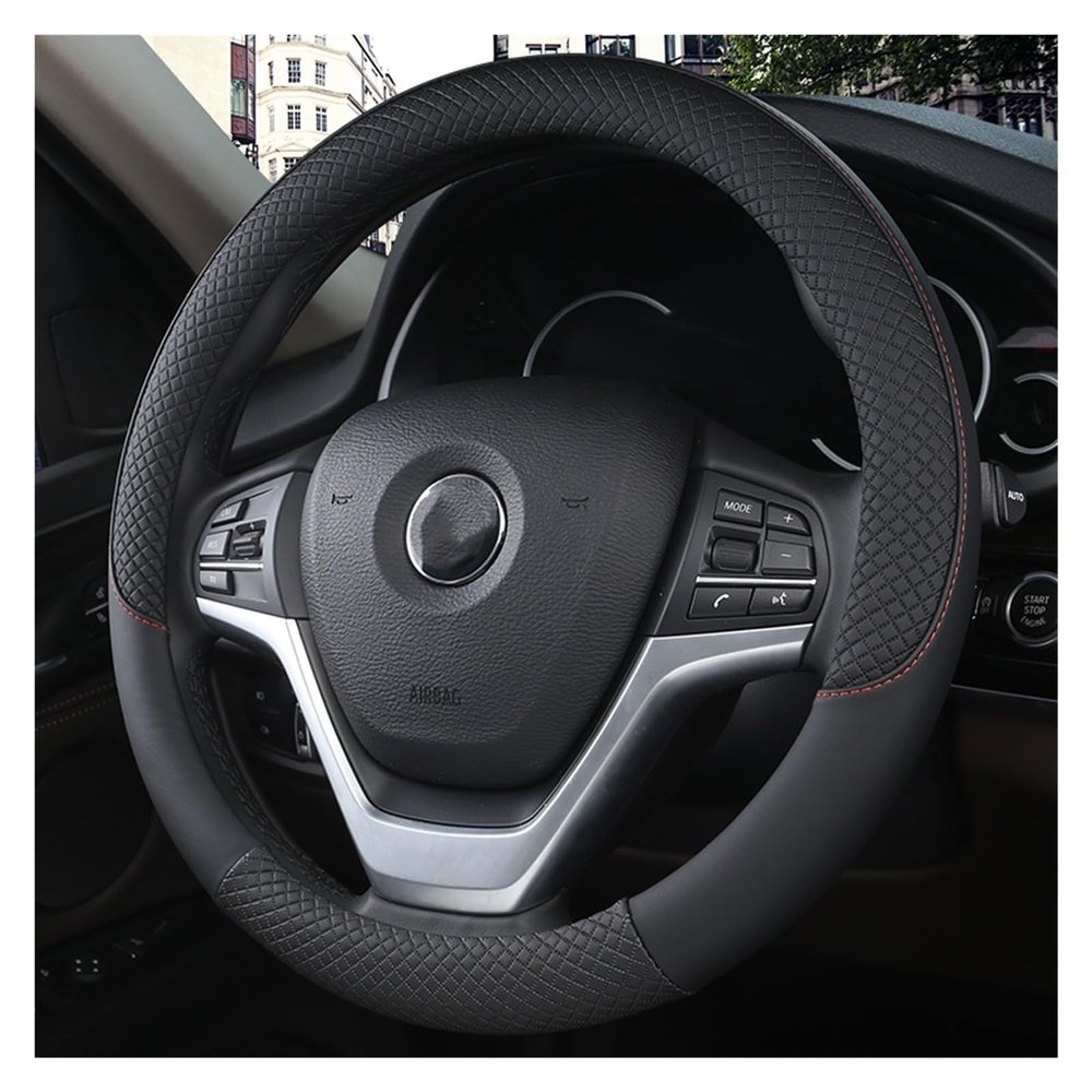 FUERU Car Steering Wheel Cover Set Car Steering Wheel Cover Breathable Leather Durable and Exquisite Car Interior (Color : 4#)