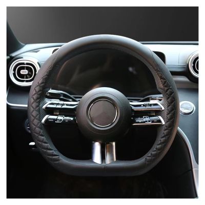 FUERU Car Steering Wheel Cover Set Car Steering Wheel Cover D Type Ultra-Thin Leather Stretch Breathable Car Interior Accessories (Color : 5#)