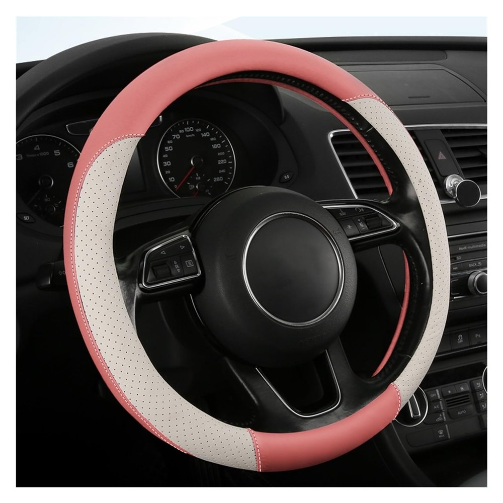 FUERU Car Steering Wheel Cover Set Car Steering Wheel Cover Ultra-Thin Leather Fashion Beautiful Car Interior (Color : 2#)