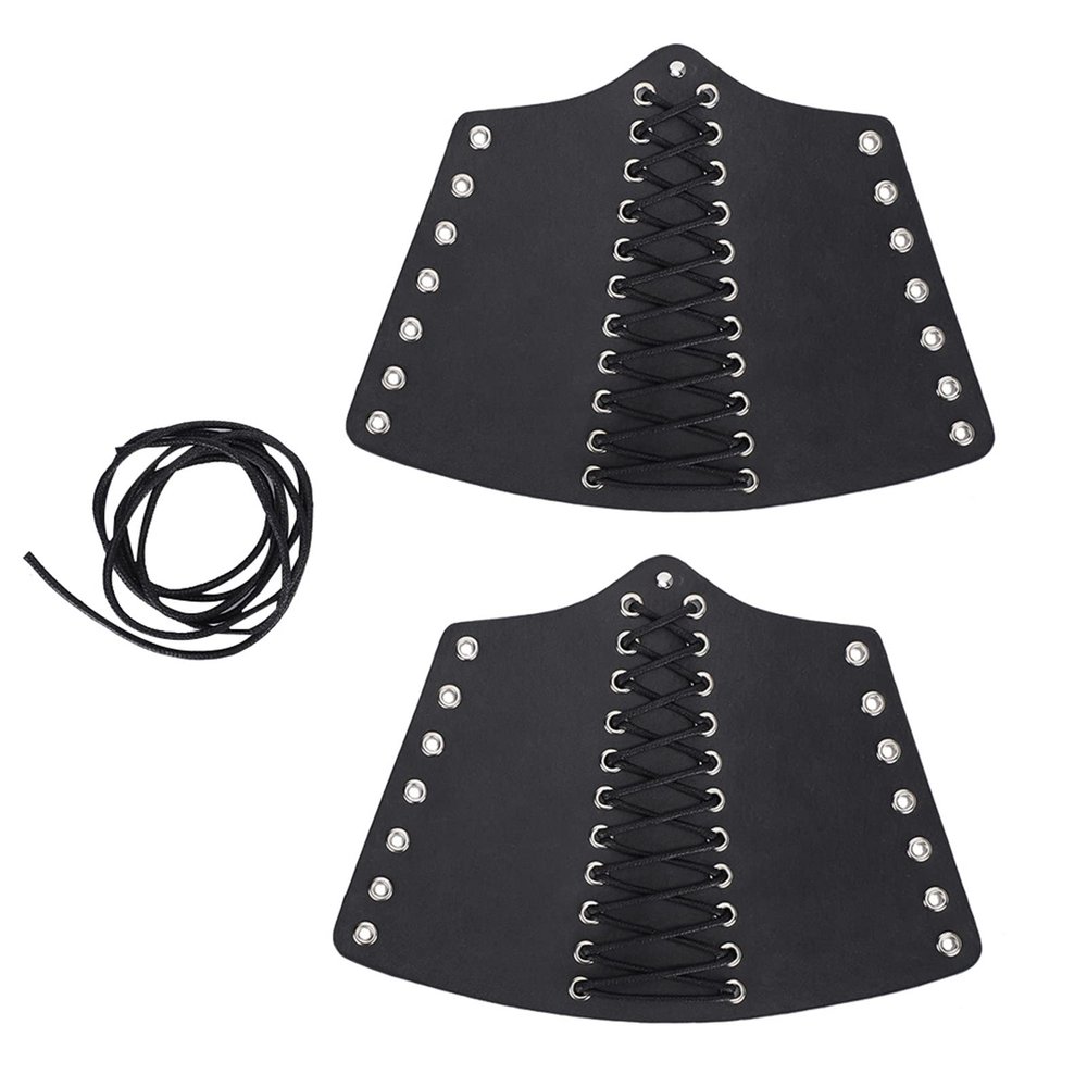 QANYEGN Pk Bracer, Gatlet Wristband, Armor Buckled Pk thic Faux Leather Costume Bracer, Medieval Leather Bracers