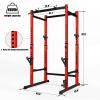 Bongkim Power Rack, Rack Cage for Weight Training, Adjustable Squat Stand Rack for Home Gym Equipment, Lifting Cage with 660lb Capacity (Red) view 2