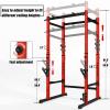 Bongkim Power Rack, Rack Cage for Weight Training, Adjustable Squat Stand Rack for Home Gym Equipment, Lifting Cage with 660lb Capacity (Red) view 3
