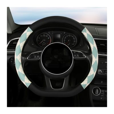 FUERU Car Steering Wheel Cover Set Car Steering Wheel Cover D Type Breathable Leather Four Seasons Universal Car Interior Accessories (Color : 2#)