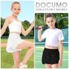 2 Packs Girls Flowy Shorts Butterfly Shorts for Kids with Pocket 2-in-1 Athletic Shorts Running Shorts for Girls Youth (Black + White, Large) view 4