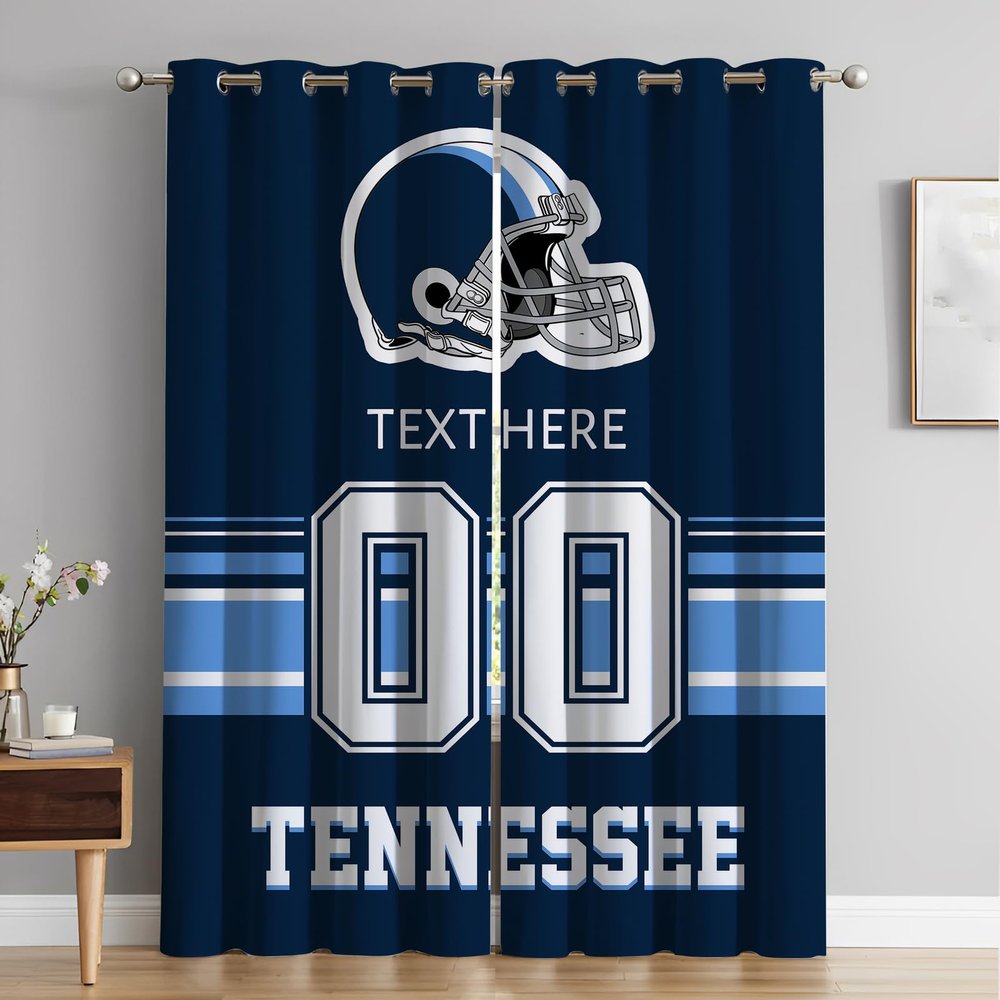 Cokpet Custom Tennessee Curtains, Personalized Blackout Curtains 2 Panels for Bedroom, Customized Name and Number Window Drapes for Living Room Decor