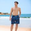 APTRO Men's Swim Trunks 9" Quick Dry Bathing Suit Big & Tall Beach Swimsuits T16 Palm-Blue 5X view 2