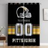 Cokpet Custom Pittsburgh Curtains, Personalized Blackout Curtains 2 Panels for Bedroom, Customized Name and Number Window Drapes for Living Room Decor view 1