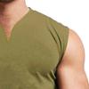 Maiyifu-GJ Men's Muscle Gym Jogging Bodybuilding Vest Athletic Training Workout Fitness Undershirt Sleeveless V Neck Tank Top (Green,Medium) view 3