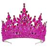 Hot Pink Crowns for Women Extra Large Tiaras 5" Tall Pageant Crowns Rhinestone Big Queen Crown Princess Quinceanera Tiara for Wedding Birthday Prom Party Costume Cosplay view 1