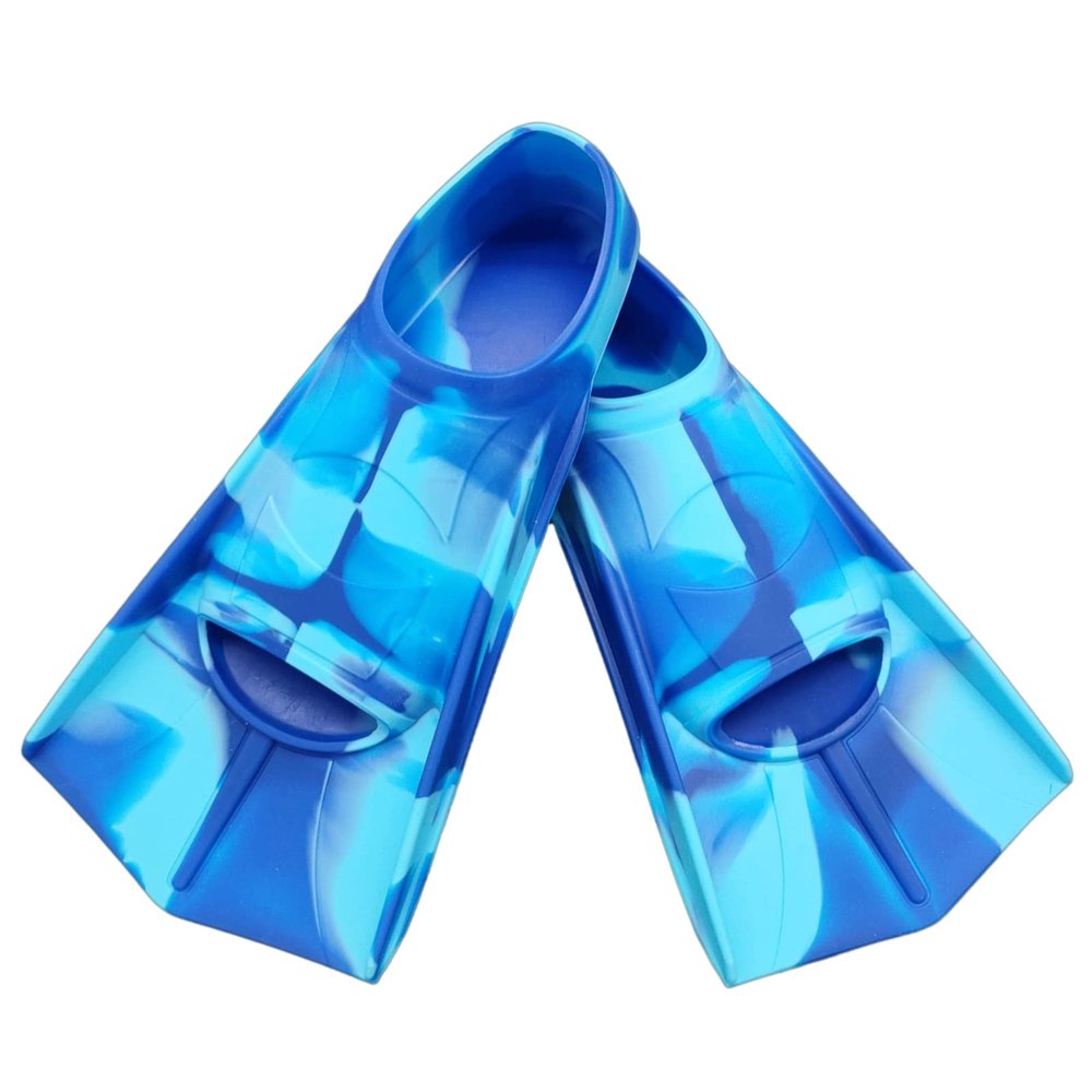Gugmoy Kids Swim Fins,Comfortable Silicone Flippers for Swimming and Diving,Size Suitable Beginners Kids Girls Boys Adults (XXXX-Small, Oceanblue)