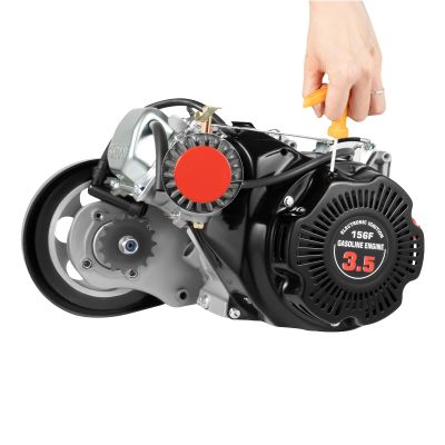 3HP 100CC Bike Engine Kit, 4-Stroke Motorized Bicycle Set Single Cylinder Gas Petrol Motorized Bicycle Scooter Belt 3600rpm