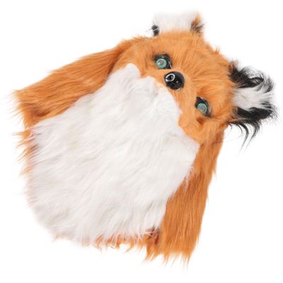 BESTOYARD Masquerade Mask Movable Mouth Fox Mask, Fox Costume Cosplay Mouth Mover Wolf Masks Plush Faux Fur Fox Masks Animal Mask Full Head Novelty Party Supplies the Mask