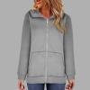 XUNRYAN Womens Hoodies Long Teen Girl Fall Fashion 2023 Jacket Oversized Sweatshirts Casual Clothes Zip Up Hoodie Pockets view 4
