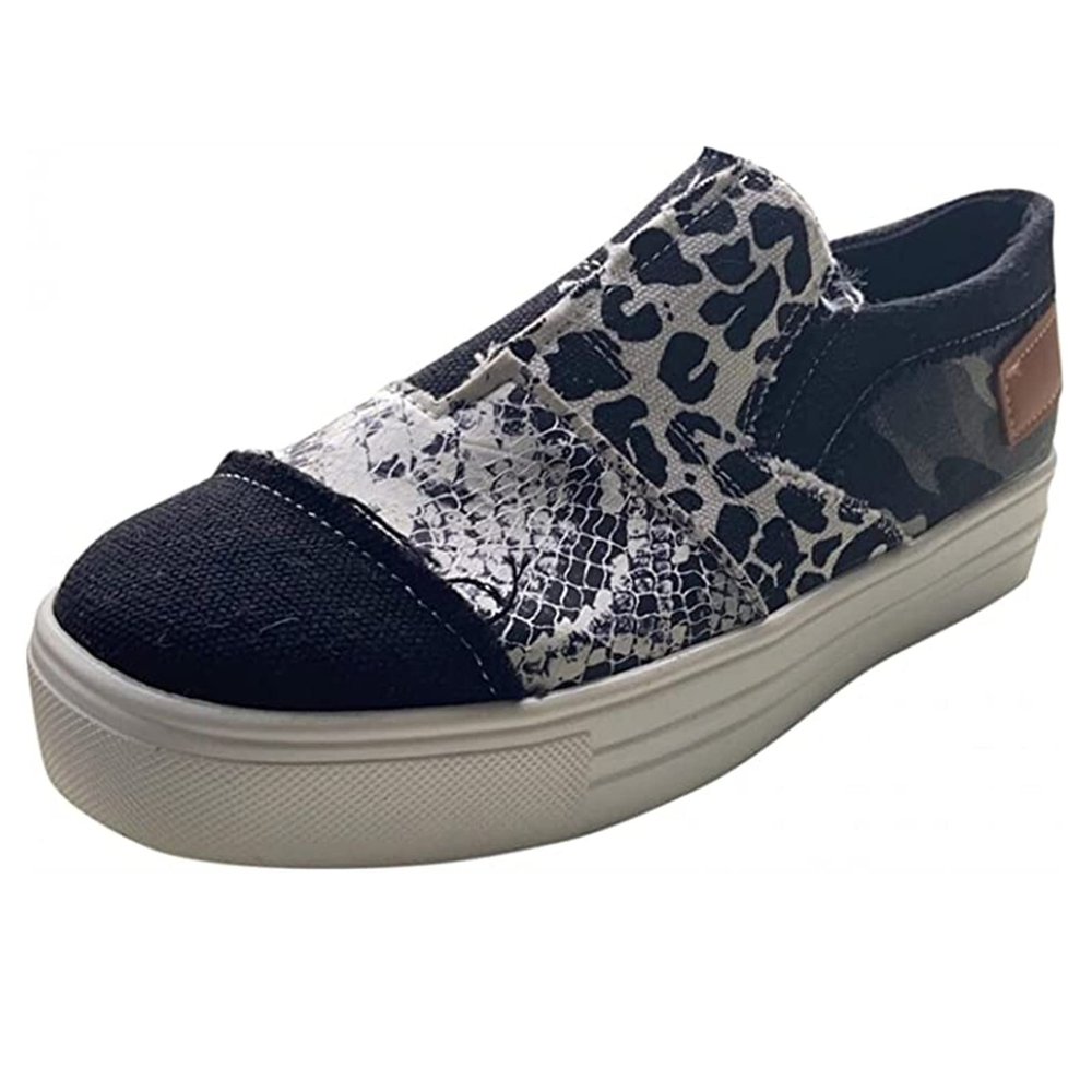 Ladmiple Platform Shoes For Women Size 11 Womens Canvas Shoes Casual Cute Sneakers Low Cut Slip On Fashion Comfortable Walking Shoes Dressy Summer Non Slip Platform Flats Loafers
