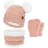Toddler Infants Kids Winter Hats Gloves Scarfs Set Pompom Beanie Caps Mittens Neck Warmer with Fleece for 0 6 12 18 Months 1 2 3 4 Years Old Baby Girls Boys Gifts view 1