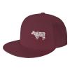Beef Cuts Hat Flat Brim Trucker Hats for Men Women Hip Hop Baseball Cap Adjustable Dark Red Sun Caps view 2