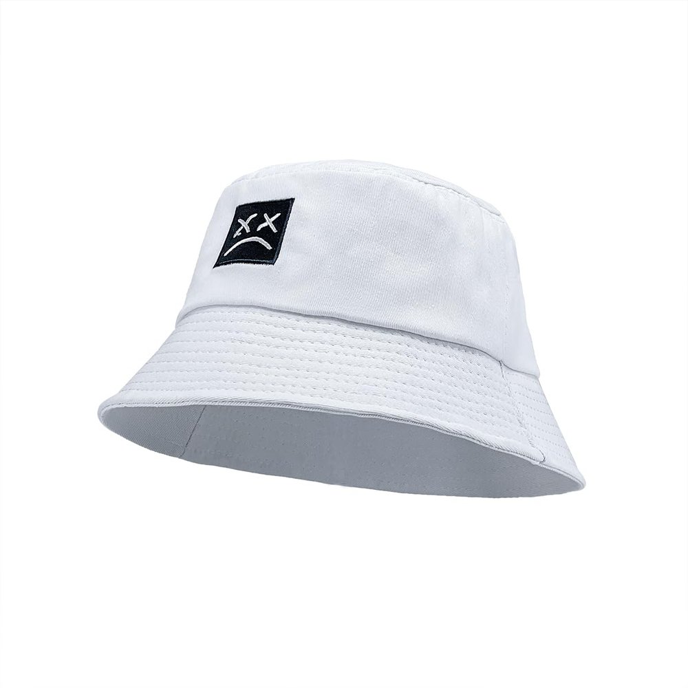 Bucket Hat Unisex Simple Caps Hip Hop Gorros Men Women Cap Beach Fishing Sunhat (US, Alpha, One Size, White)