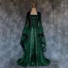 Wkishenl Renaissance Dress Women Floor Length Victorian Ball Gown Fairy Flare Sleeve Lace Up Corset Medieval Costume Halloween Cosplay Costumes view 2