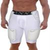 Exxact Sports Gladiator 5-Pad Adult Football Girdle for Men with Cup Pocket, Padded Compression Shorts with Integrated Hip, Thigh, Tailbone Pads, Men's Girdle Football (White, A2XL) view 1